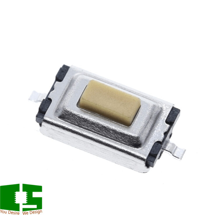 SPST 50mA @ 12VDC Top Actuated Rectangular SMD Button