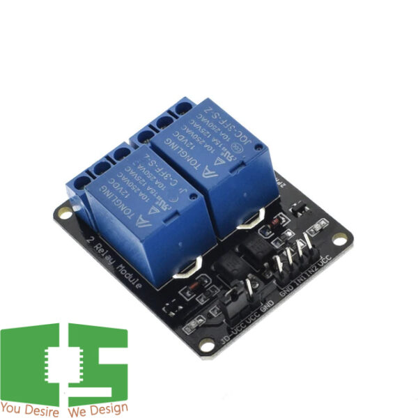 12v 2 Channel Relay Module with Optocoupler Relay Output