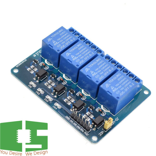 5v 4 Channel Relay Module with Optocoupler Relay Output