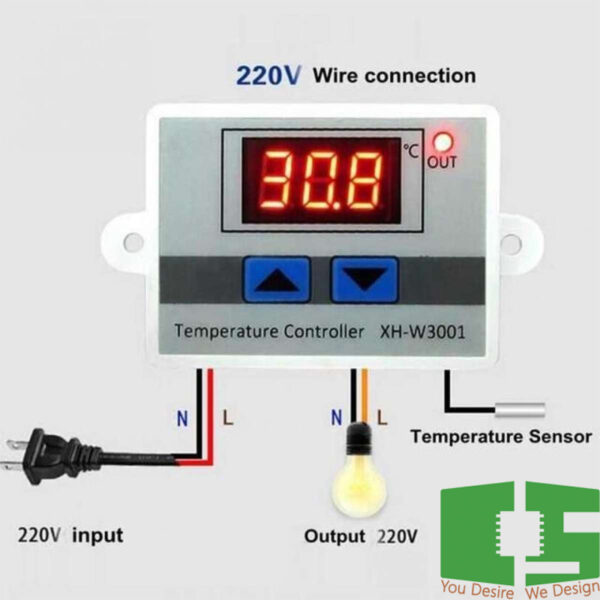 XH-W3001 W3001 Digital Temperature Thermostat Controller Switch 220VAC 10A Chipspace