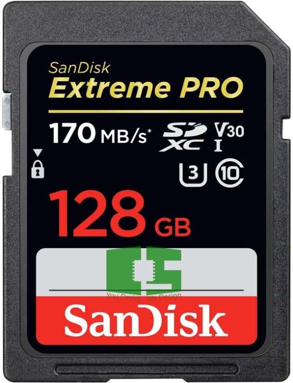SanDisk Extreme Pro SD Card 128GB SDXC High Speed 170MB/s UHS-I U3 Camera Memory Flash for 4K Video Chipspace