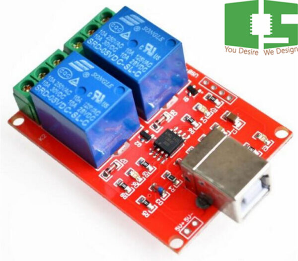 USB PC Intelligent Control Module 2 Channel 5V Relay Module Chipspace