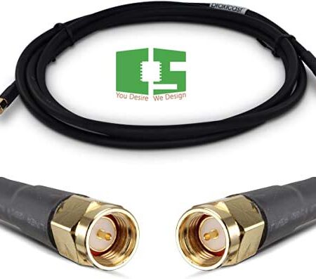 Amphenol Black RG174 SMA Coaxial Cable, 50 Ohm, SMA Male to SMA Male, 1' Chipspace