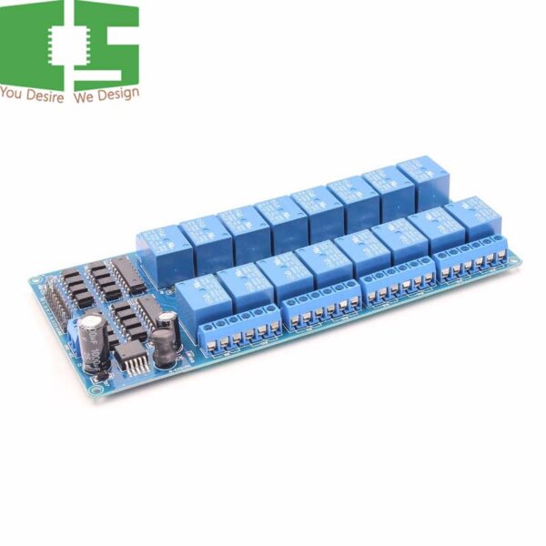 5V 16 Channel Relay Module with Light Coupling Lm2576 Pow er Supply Chipspace