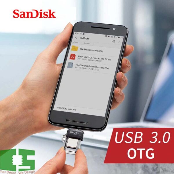 SanDisk 128GB Ultra Dual Drive M3.0 for Android Devices and Computers - MicroUSB, USB 3.0 Chipspace