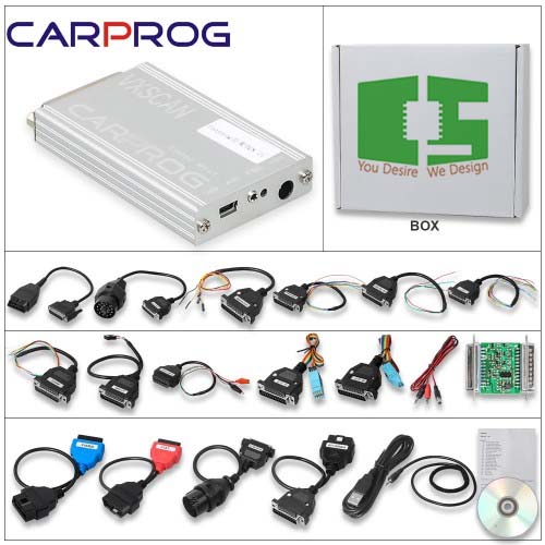 Carprog Programmer Full adapters support airbag reset and Car Radio Chipspace